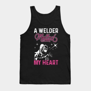 A Welder Melted My Heart T Shirt For Women Men T-Shirt Tank Top